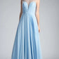 A-Line Chiffon Dress with Illusion Neckline - RoshelLuxe.com