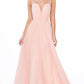 A-Line Chiffon Dress with Illusion Neckline - RoshelLuxe.com