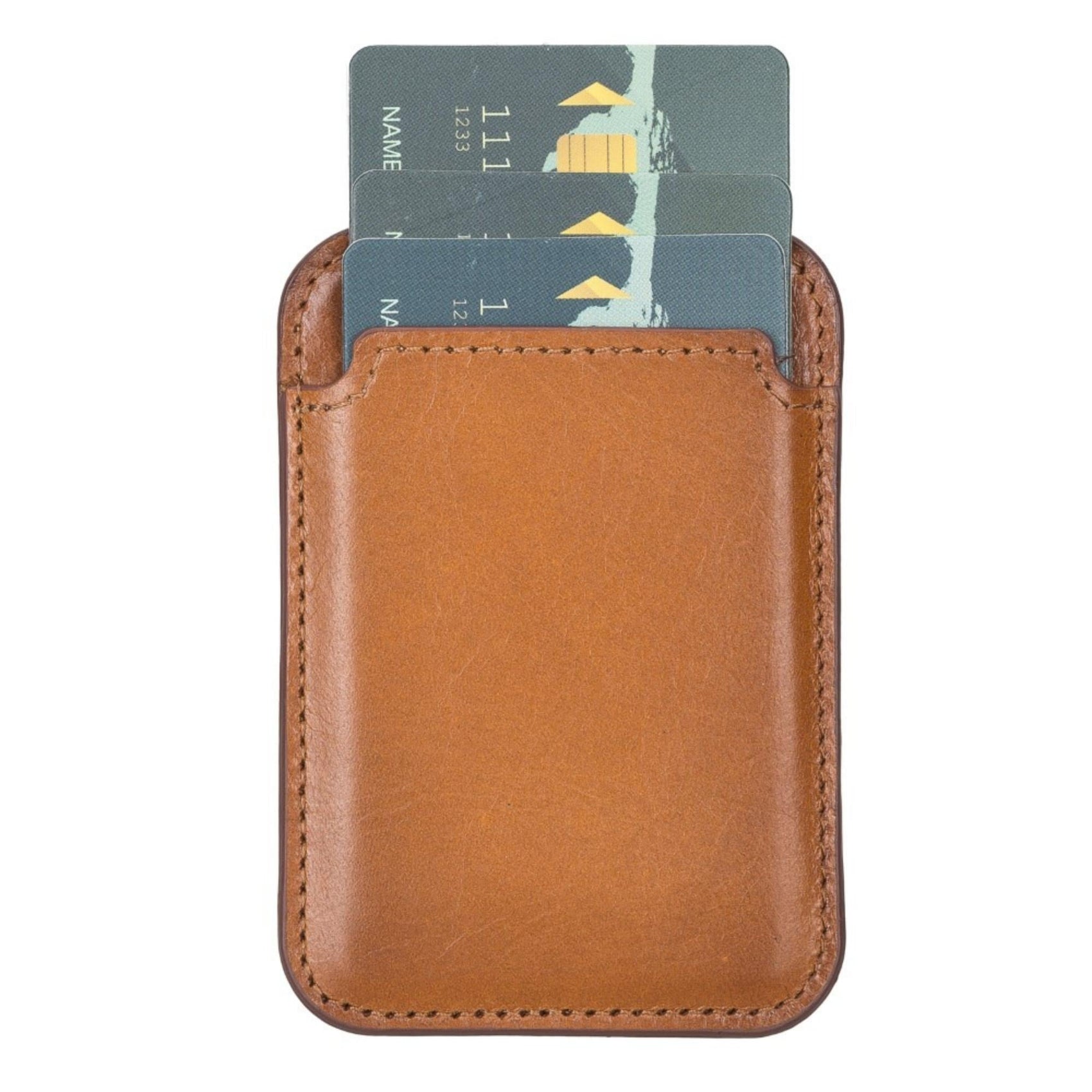 Cortland Full-Grain Leather Card Holder Wallet with Magnet - RoshelLuxe.com