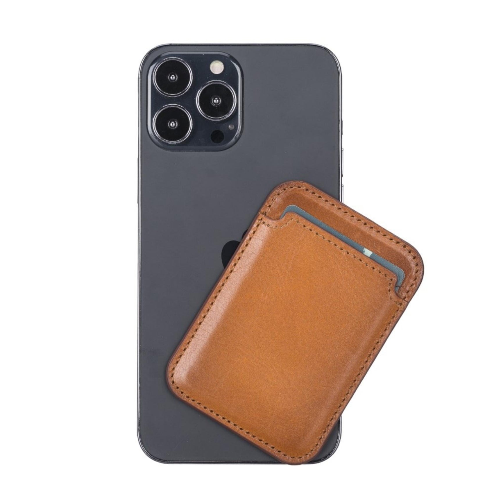Cortland Full-Grain Leather Card Holder Wallet with Magnet - RoshelLuxe.com