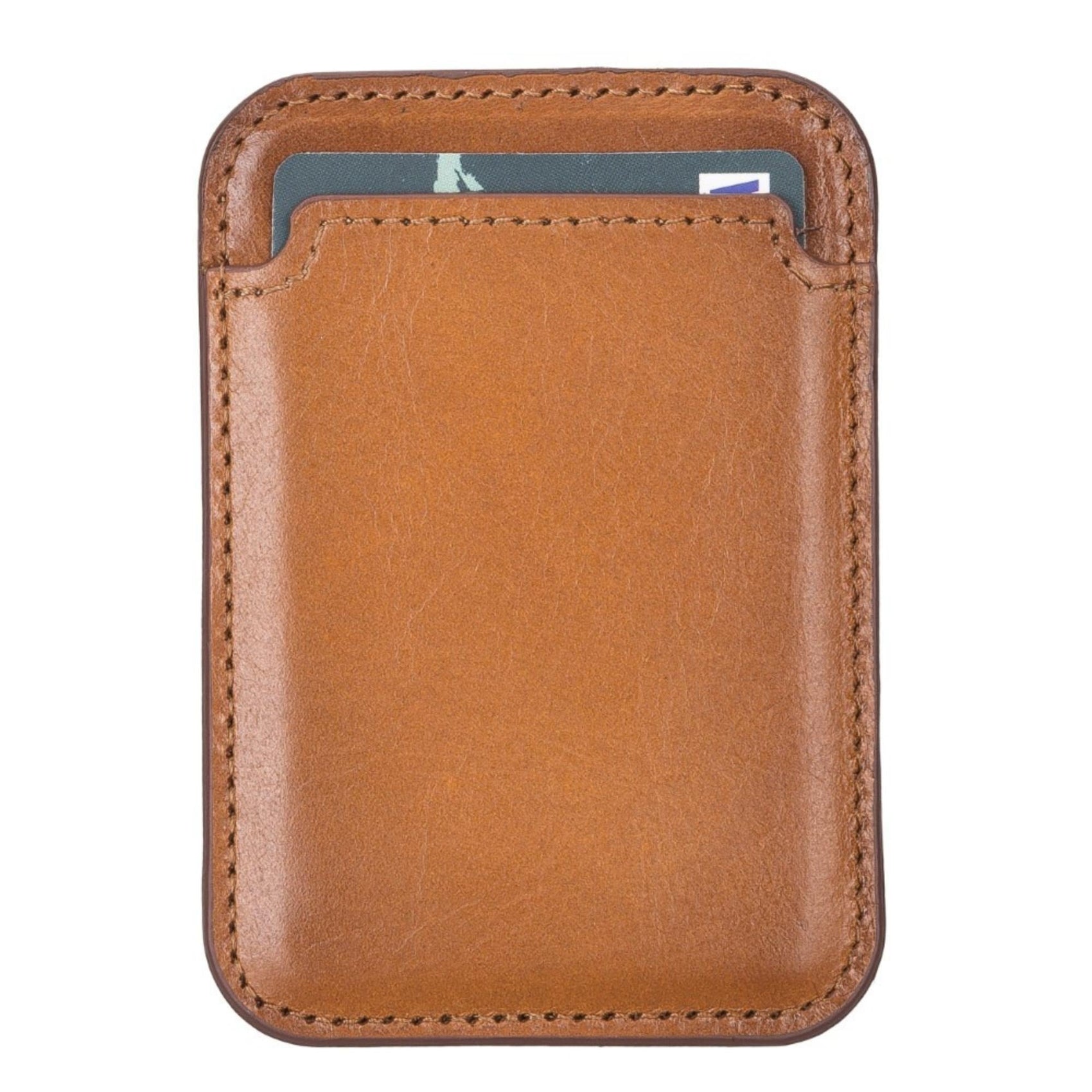 Cortland Full-Grain Leather Card Holder Wallet with Magnet - RoshelLuxe.com