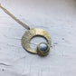 Crescent Moon Pendant with Dendritic Agate - RoshelLuxe.com
