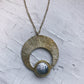 Crescent Moon Pendant with Dendritic Agate - RoshelLuxe.com