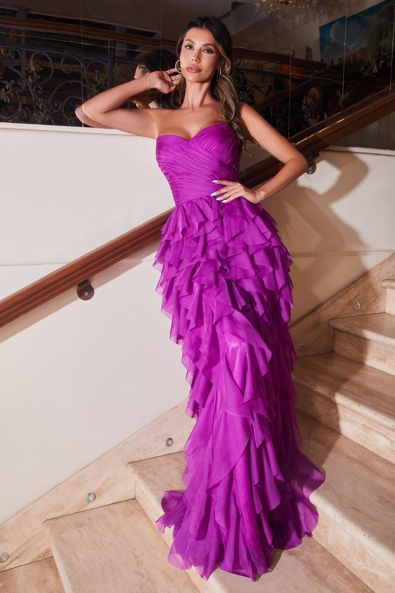 Ruffled A-Line Dress - RoshelLuxe.com