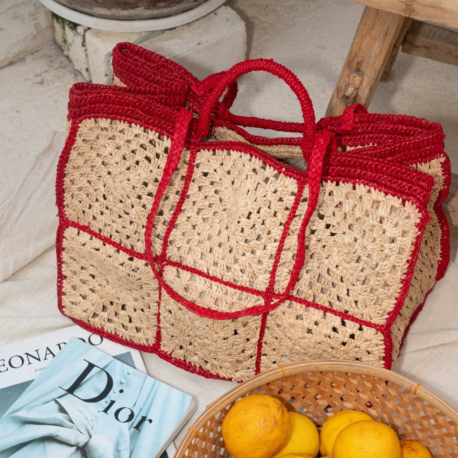 Carrey Raffia Tote bag - RoshelLuxe.com