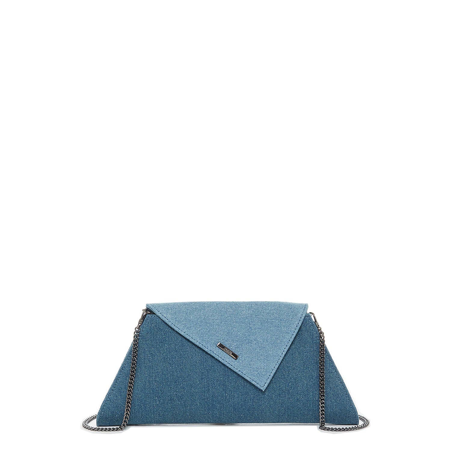 Denim Clutch Bag Two Tone Crossbody Evening Purse Unique Women's Handbag - RoshelLuxe.com