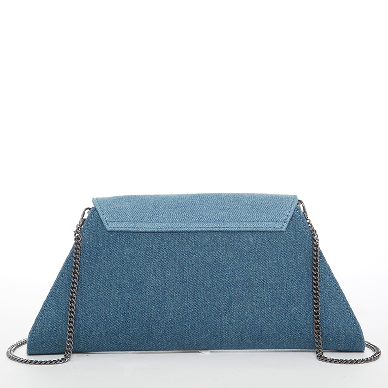 Denim Clutch Bag Two Tone Crossbody Evening Purse Unique Women's Handbag - RoshelLuxe.com