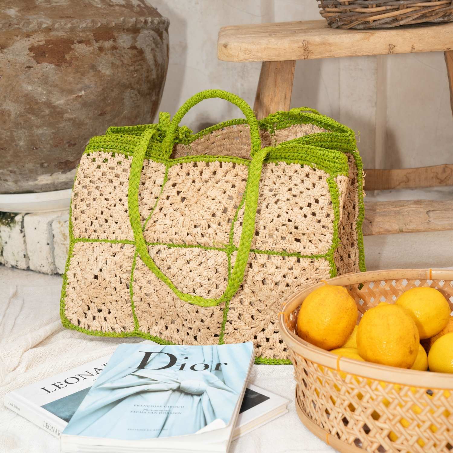 Carrey Raffia Tote bag - RoshelLuxe.com