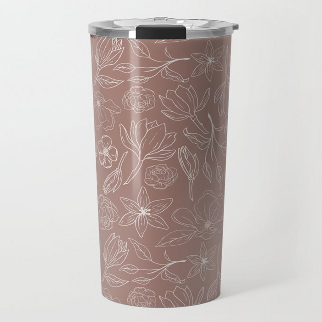 Mauve Magnolia Travel Mug