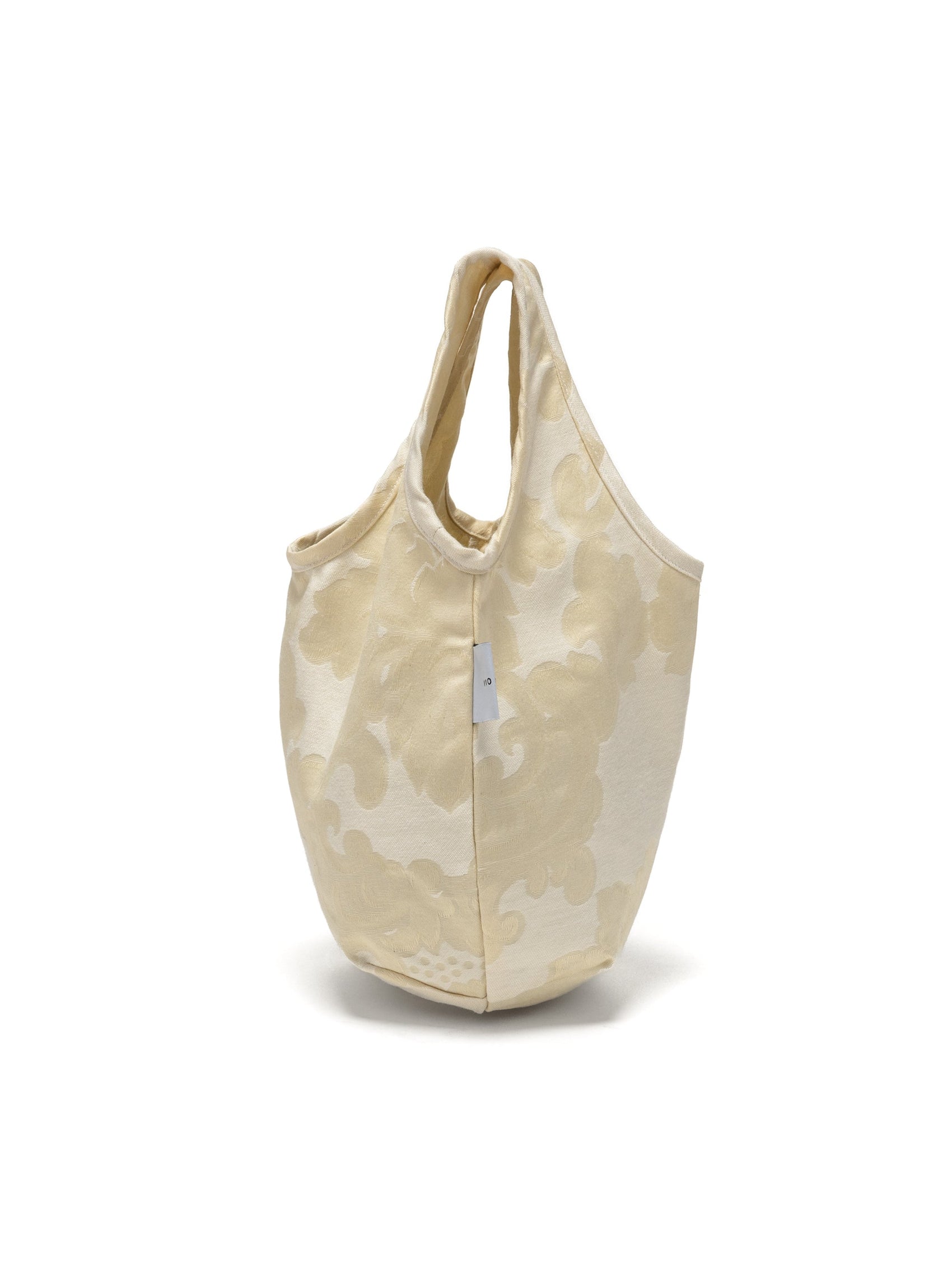 egg tote - vintage jacquard botanical cream - RoshelLuxe.com