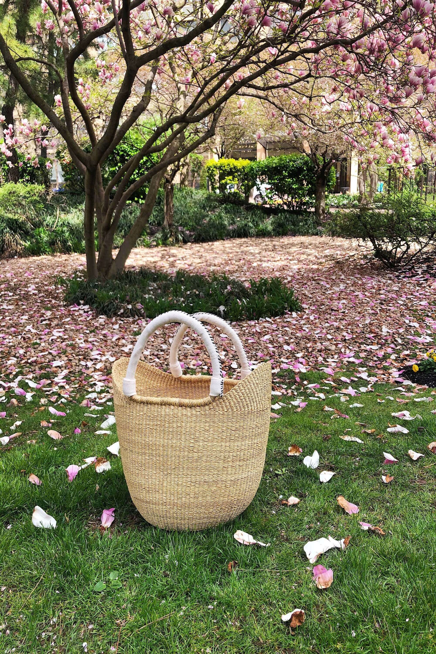 Natural Bolga Tote Cream - RoshelLuxe.com
