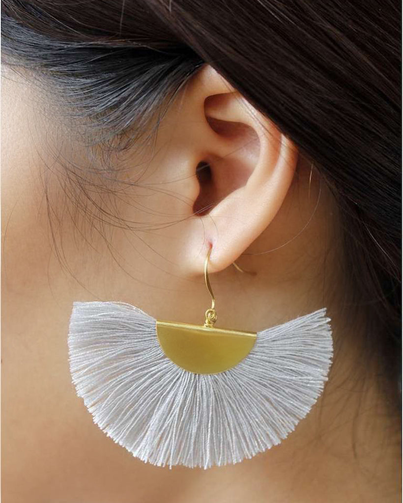 Half Moon Fan Earrings - RoshelLuxe.com