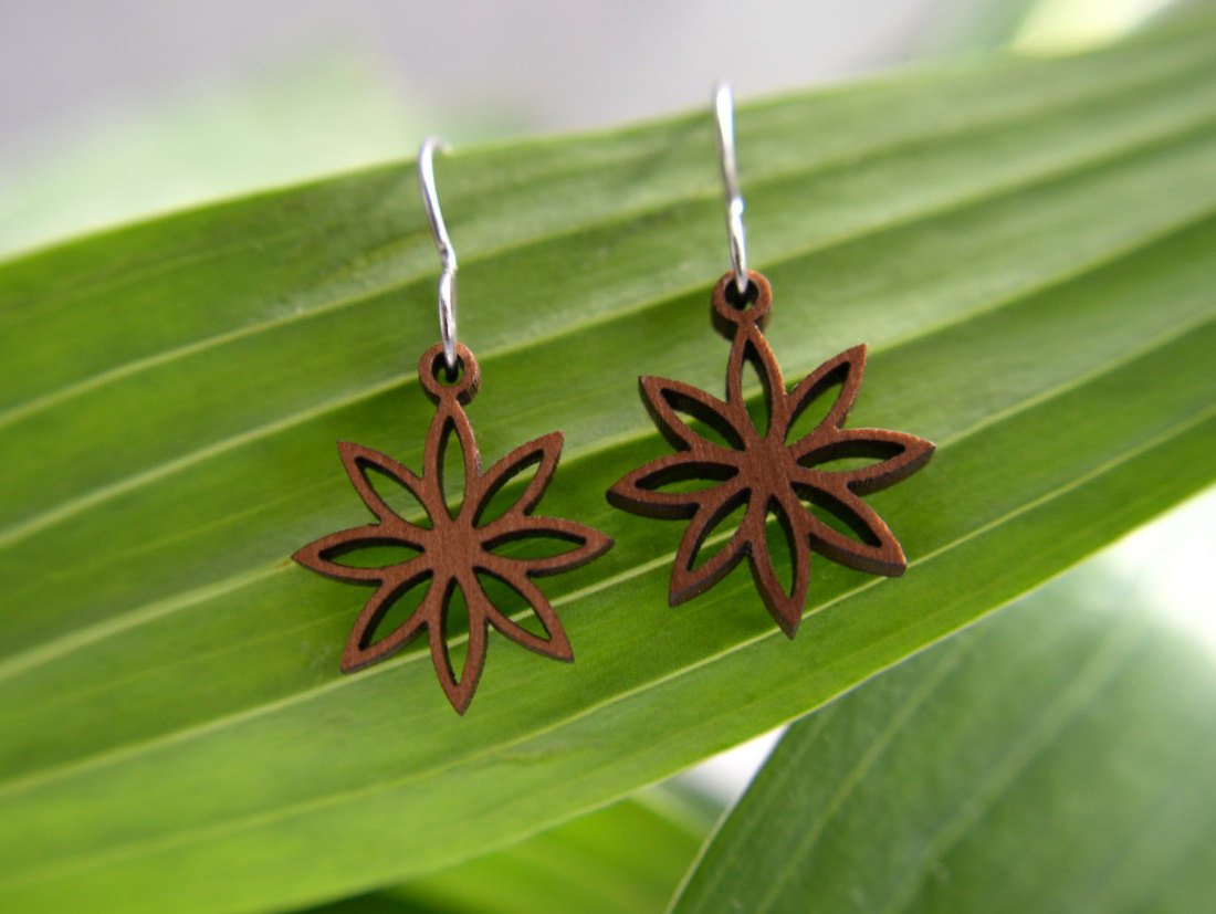 Lotus Blossom Earrings in cherry - RoshelLuxe.com