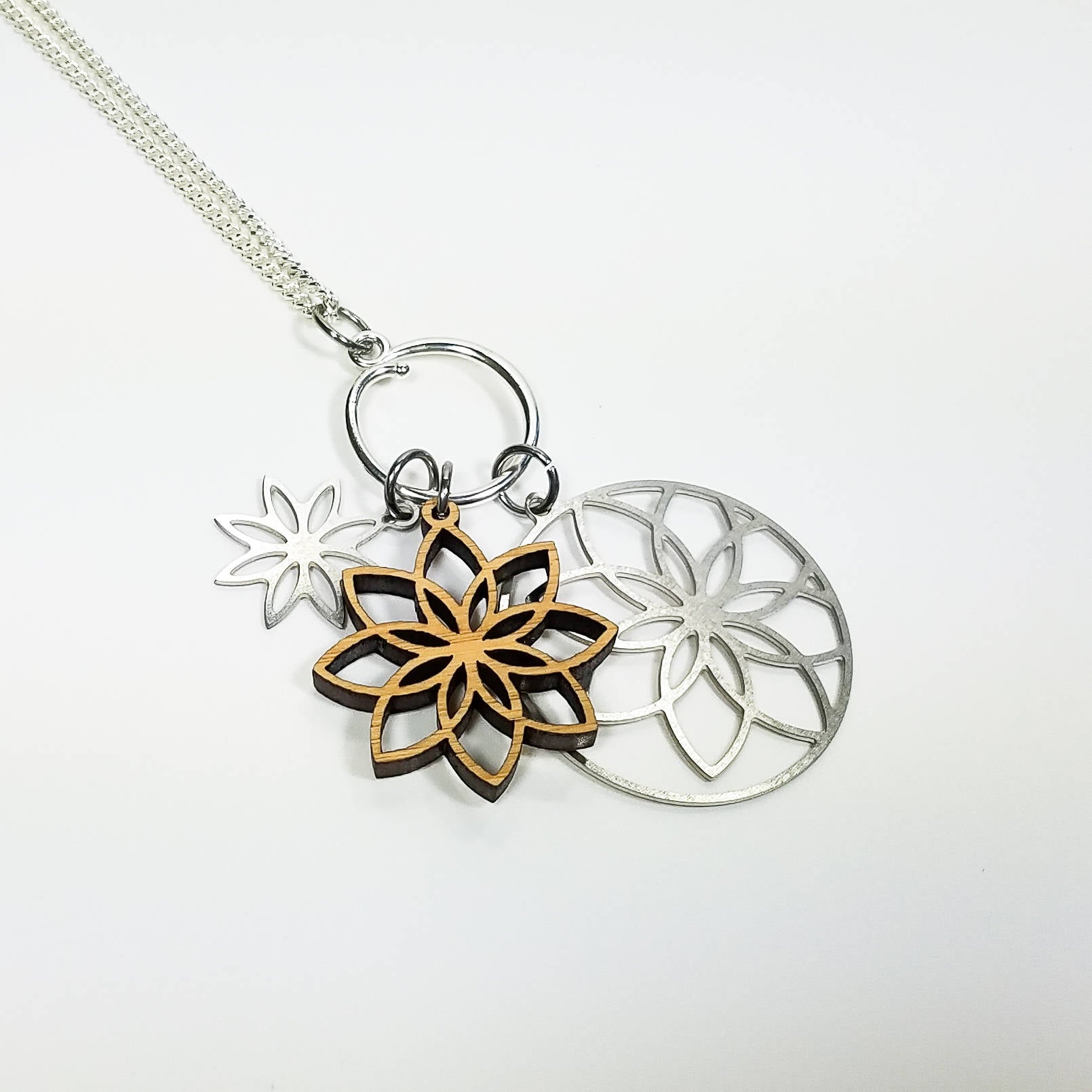 Lotus Flower Charm Necklace - RoshelLuxe.com