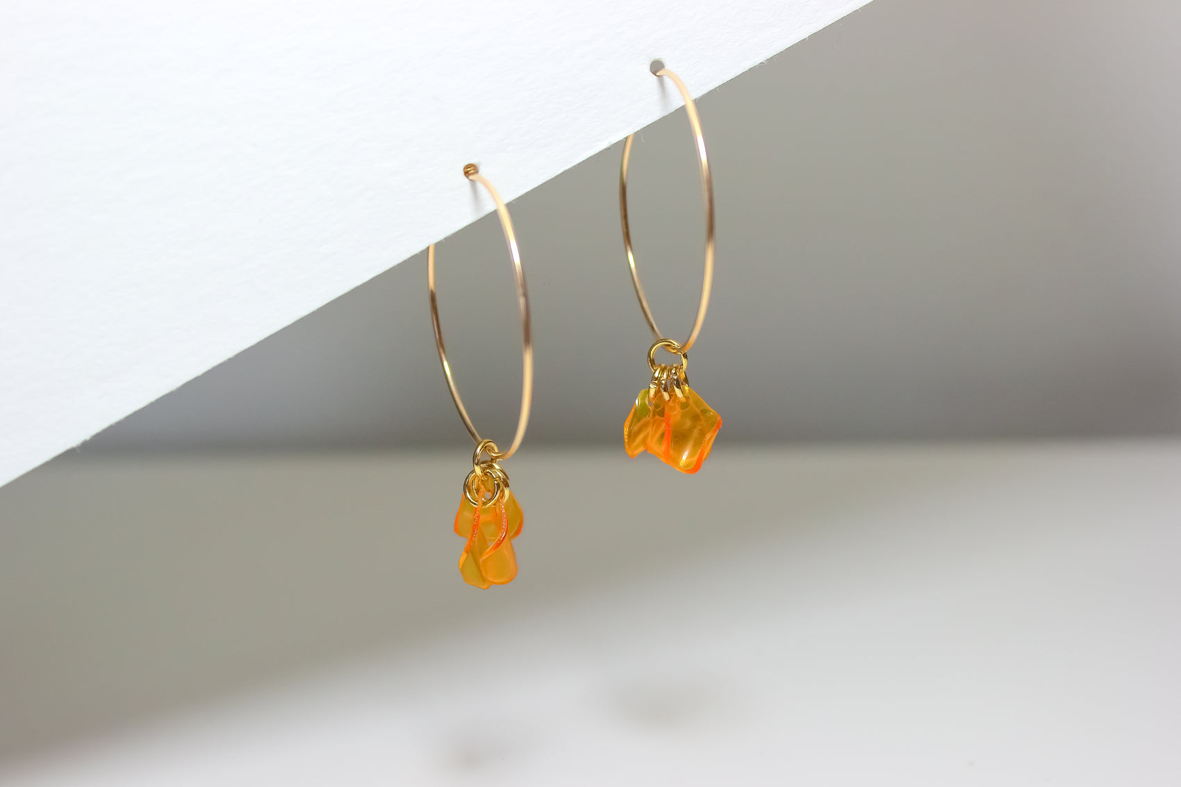 Emma Orange Hoops - RoshelLuxe.com