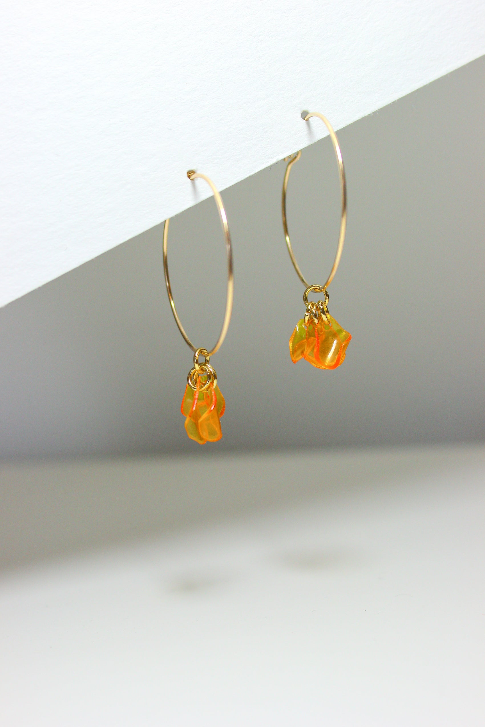 Emma Orange Hoops - RoshelLuxe.com