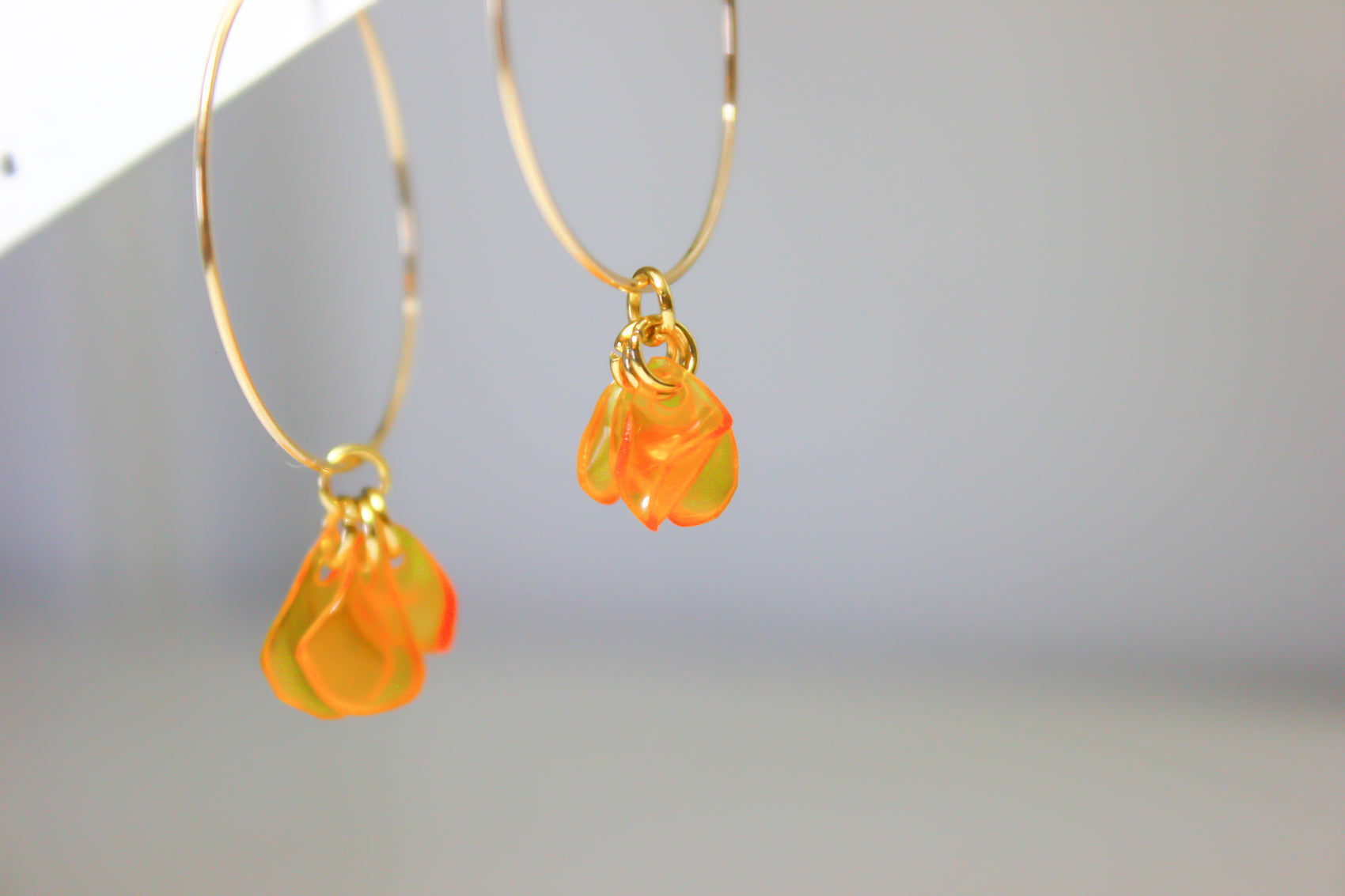 Emma Orange Hoops - RoshelLuxe.com