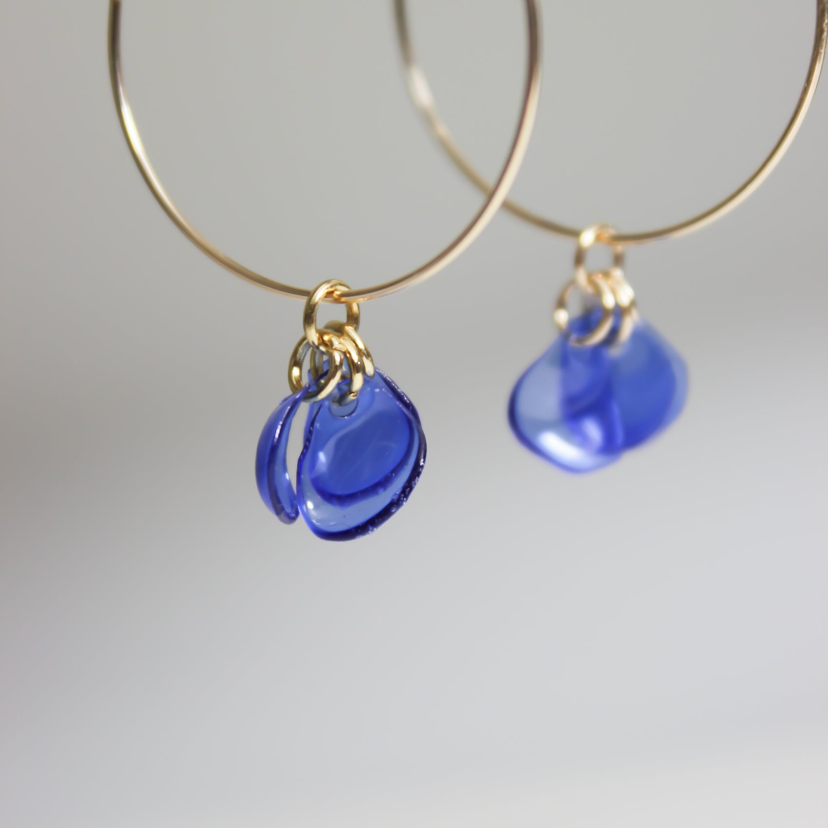 Emma Blue Hoops - RoshelLuxe.com