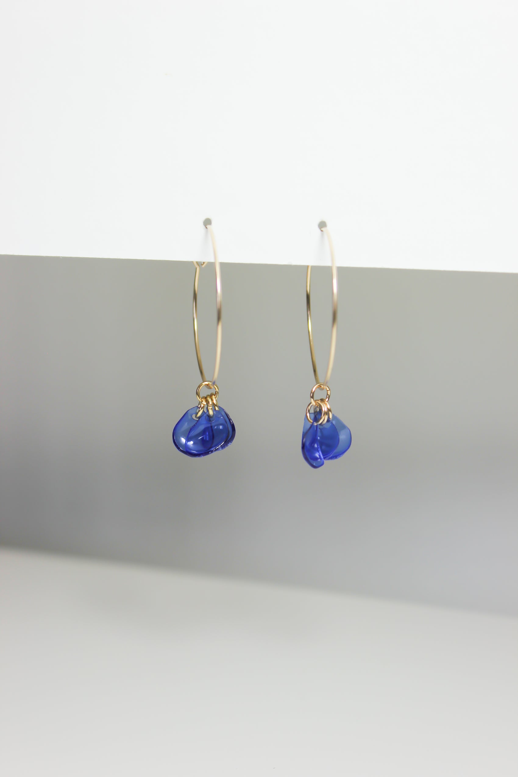 Emma Blue Hoops - RoshelLuxe.com