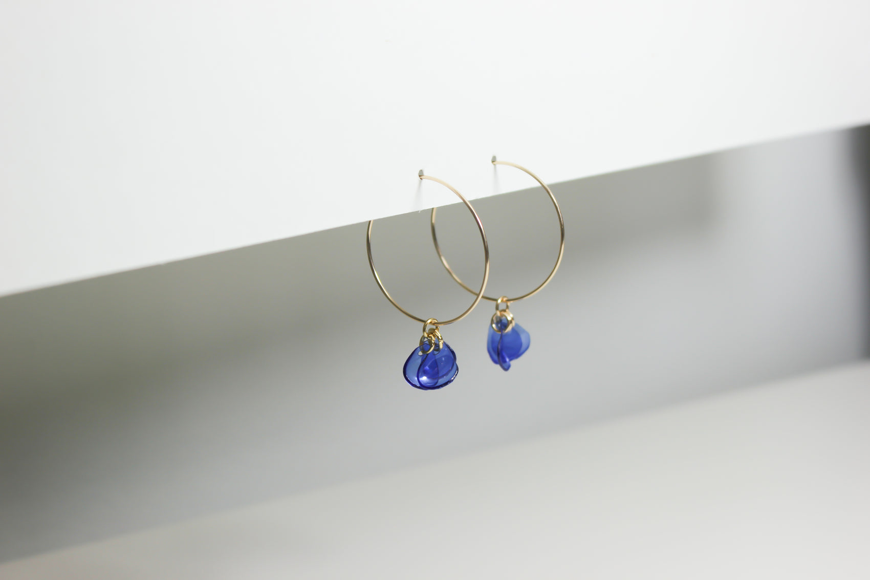 Emma Blue Hoops - RoshelLuxe.com