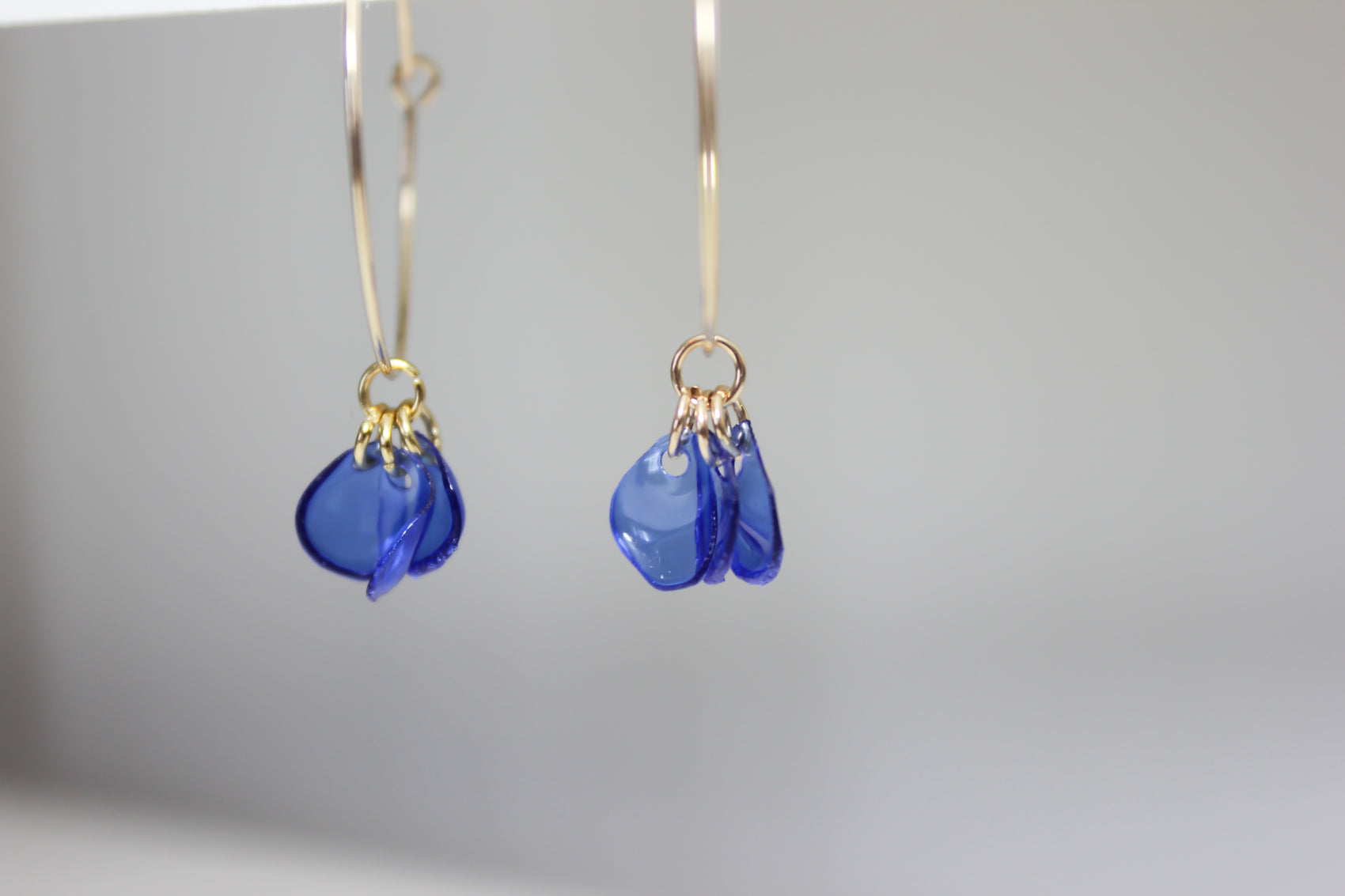 Emma Blue Hoops - RoshelLuxe.com