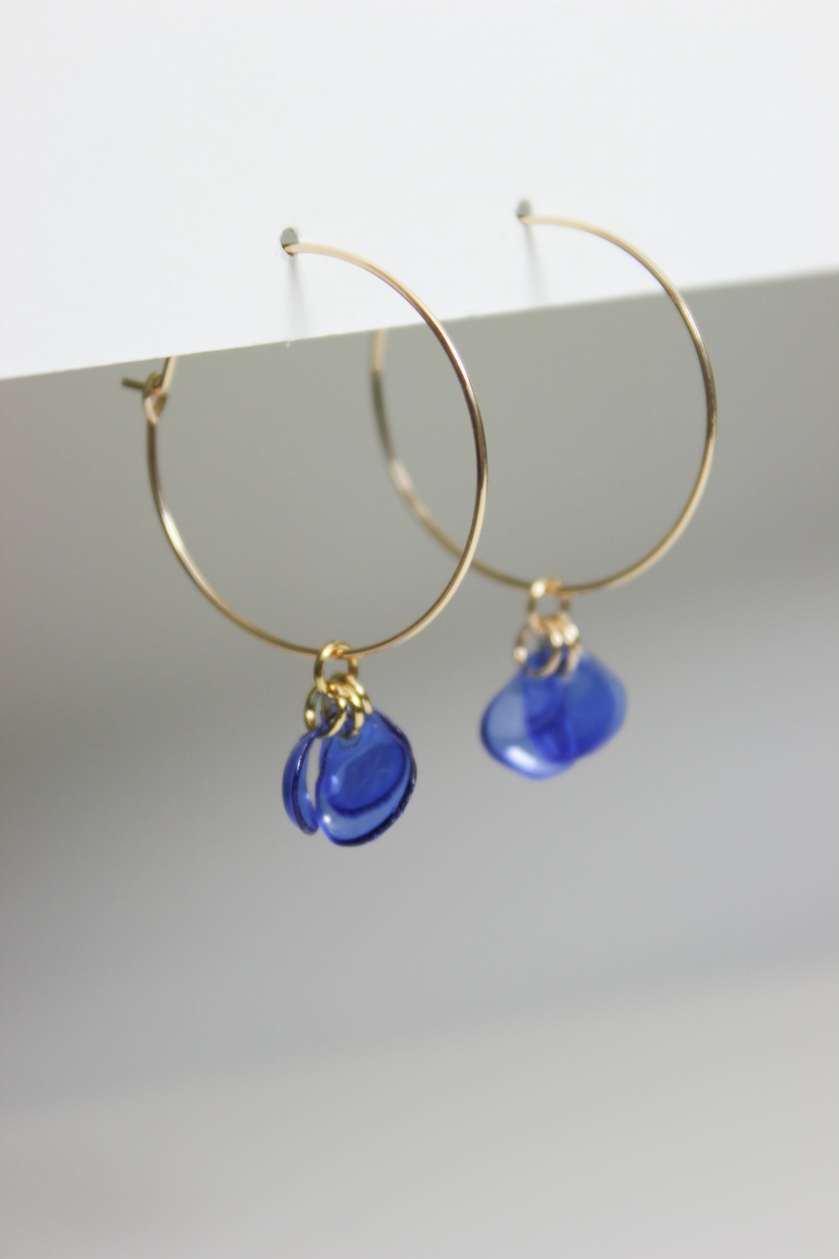Emma Blue Hoops - RoshelLuxe.com