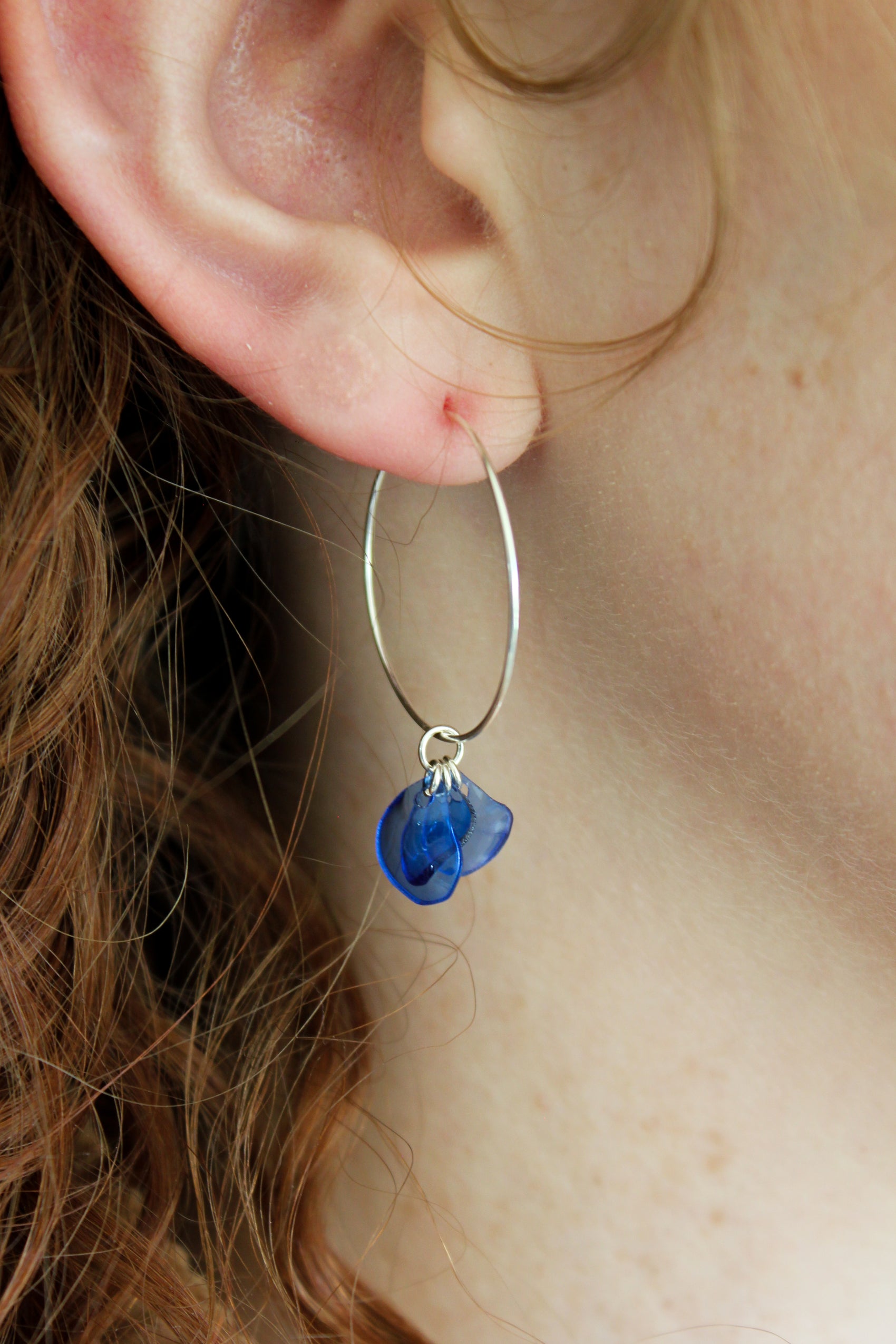 Emma Blue Hoops - RoshelLuxe.com
