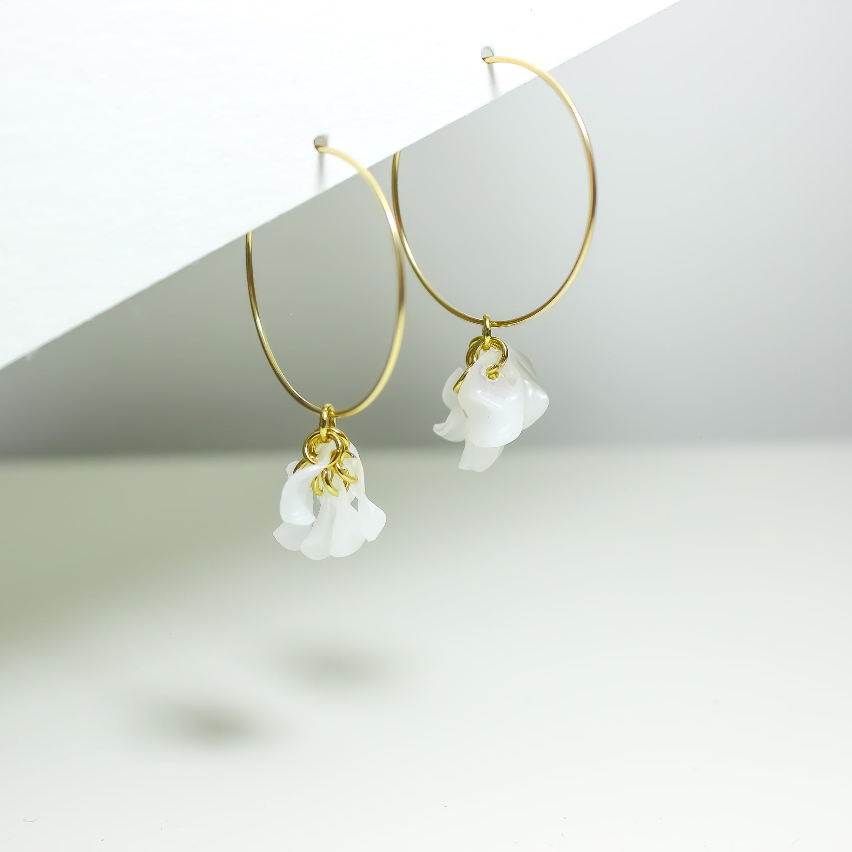Lora White Hoops - RoshelLuxe.com