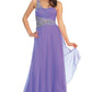 One Shoulder Jewel Embellished Chiffon Long Dress - RoshelLuxe.com