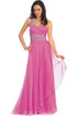 One Shoulder Jewel Embellished Chiffon Long Dress - RoshelLuxe.com