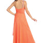 One Shoulder Jewel Embellished Chiffon Long Dress - RoshelLuxe.com
