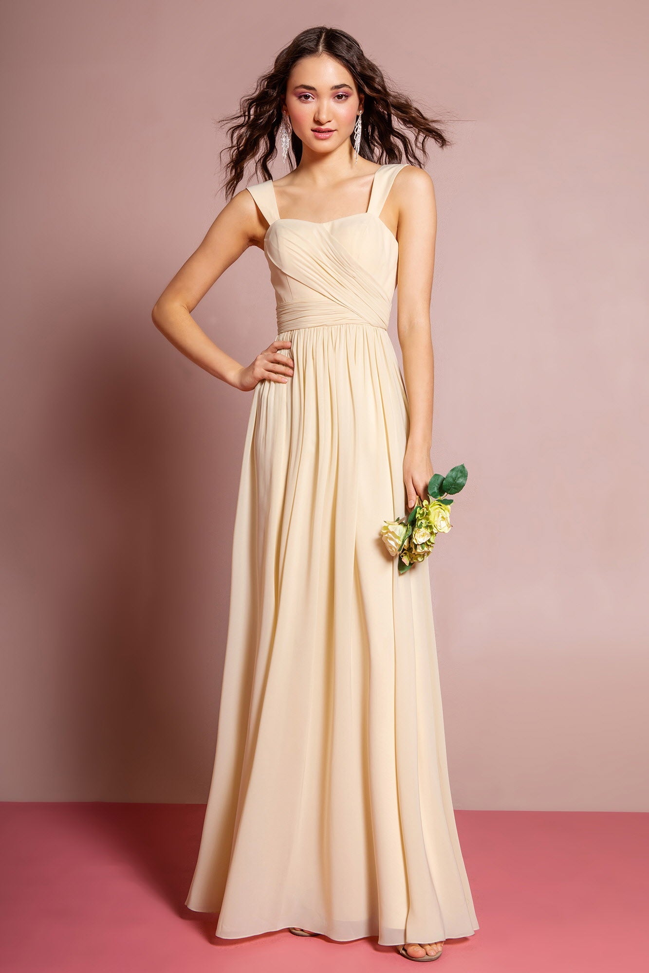 Sleeveless Chiffon Floor Length Dress - RoshelLuxe.com