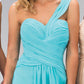 One Shoulder Ruched Long Dress with Sweetheart Neckline - RoshelLuxe.com
