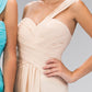 One Shoulder Ruched Long Dress with Sweetheart Neckline - RoshelLuxe.com