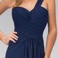 One Shoulder Ruched Long Dress with Sweetheart Neckline - RoshelLuxe.com