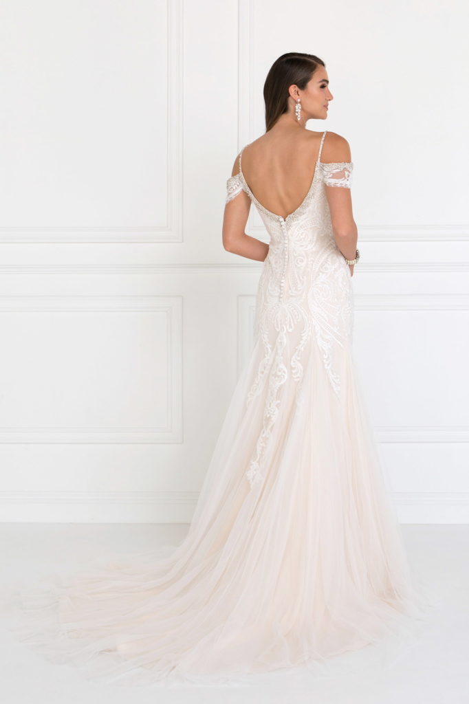 Tulle Off-Shoulder Sweetheart Mermaid Long Dress with Lace Applique - RoshelLuxe.com