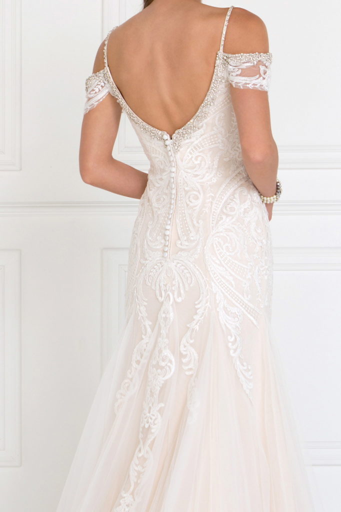 Tulle Off-Shoulder Sweetheart Mermaid Long Dress with Lace Applique - RoshelLuxe.com