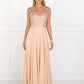 Chiffon Sweetheart A-Ling Long Dress with Jewels Embellished - RoshelLuxe.com