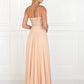 Chiffon Sweetheart A-Ling Long Dress with Jewels Embellished - RoshelLuxe.com