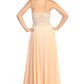 Sleeveless Sweetheart Chiffon Long Dress with Embroidered Detailing - RoshelLuxe.com