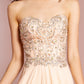 Sleeveless Sweetheart Chiffon Long Dress with Embroidered Detailing - RoshelLuxe.com