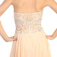 Sleeveless Sweetheart Chiffon Long Dress with Embroidered Detailing - RoshelLuxe.com