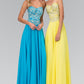Sleeveless Sweetheart Chiffon Long Dress with Embroidered Detailing - RoshelLuxe.com