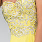 Sleeveless Sweetheart Chiffon Long Dress with Embroidered Detailing - RoshelLuxe.com