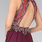 Beaded Top Chiffon Long Dress with Open Back - RoshelLuxe.com