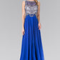 Beaded Top Chiffon Long Dress with Open Back - RoshelLuxe.com