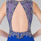 Beaded Top Chiffon Long Dress with Open Back - RoshelLuxe.com