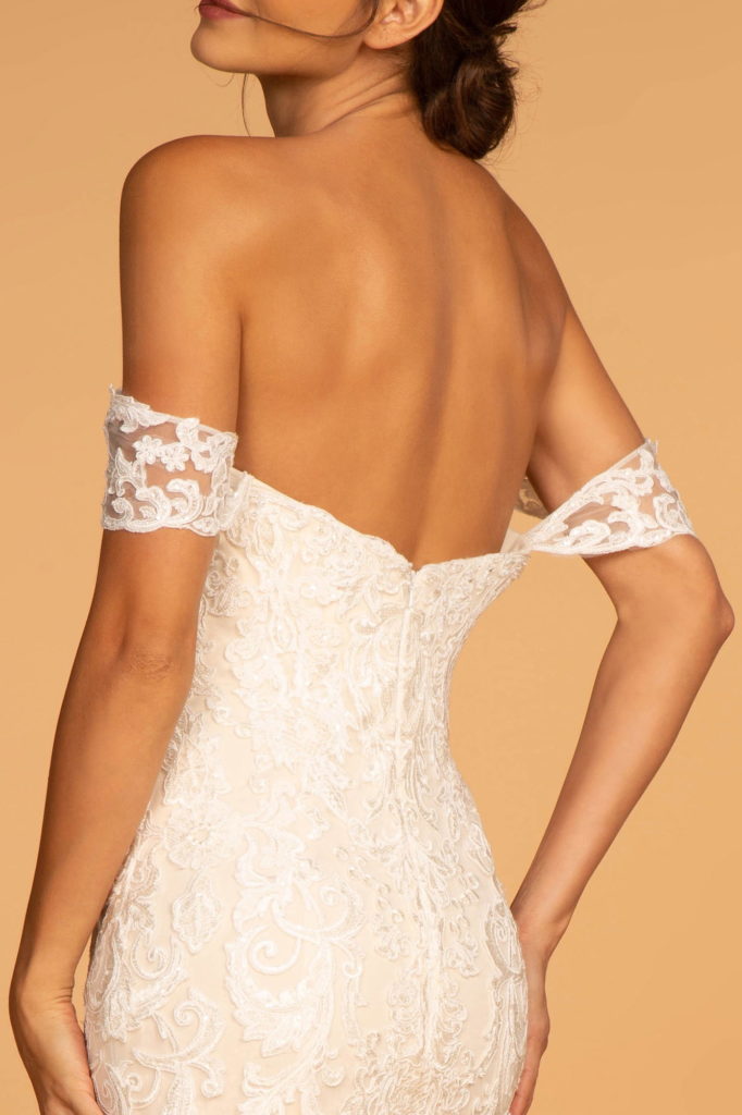 Sweethearted Embroidered Mesh Mermaid Wedding Gown - RoshelLuxe.com