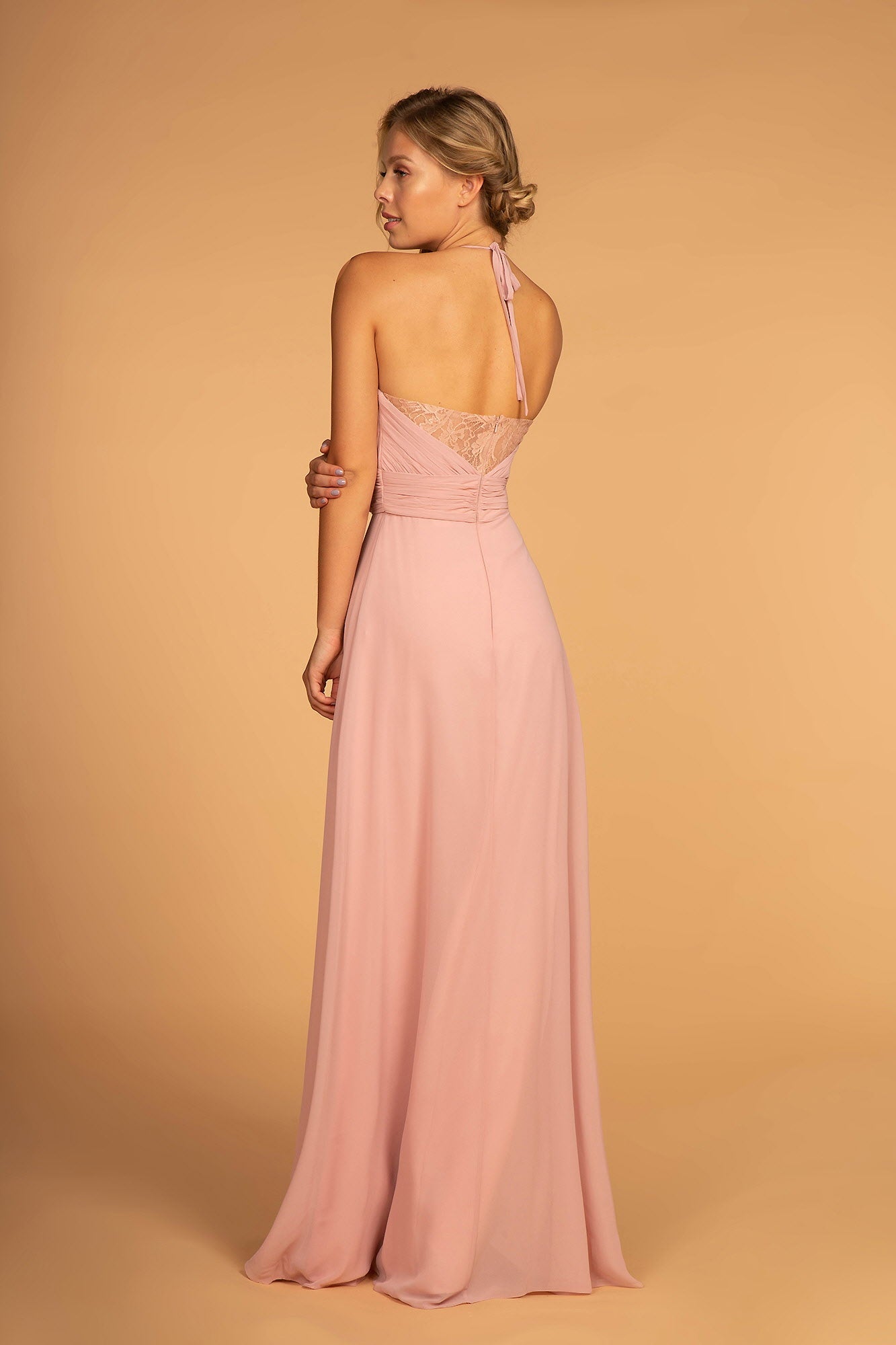 Halter Neck Chiffon Long Dress - RoshelLuxe.com