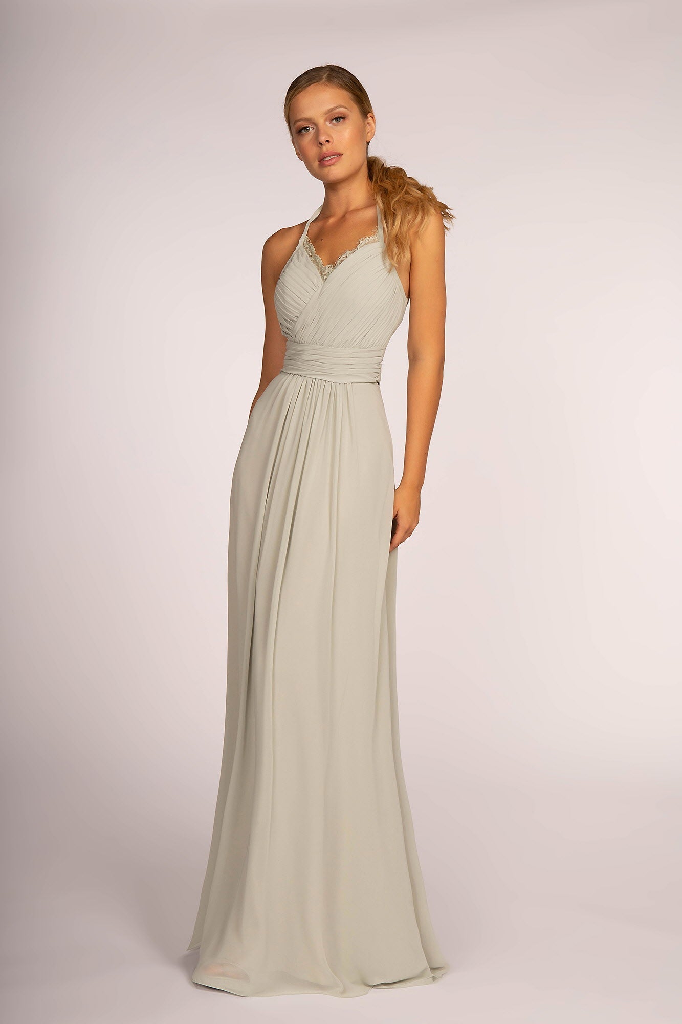 Halter Neck Chiffon Long Dress - RoshelLuxe.com